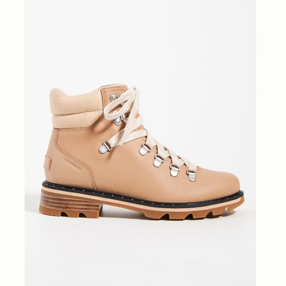 SOREL Lenox Hiking Boot Good used condition. Tan color. Waterproof. Size 9.